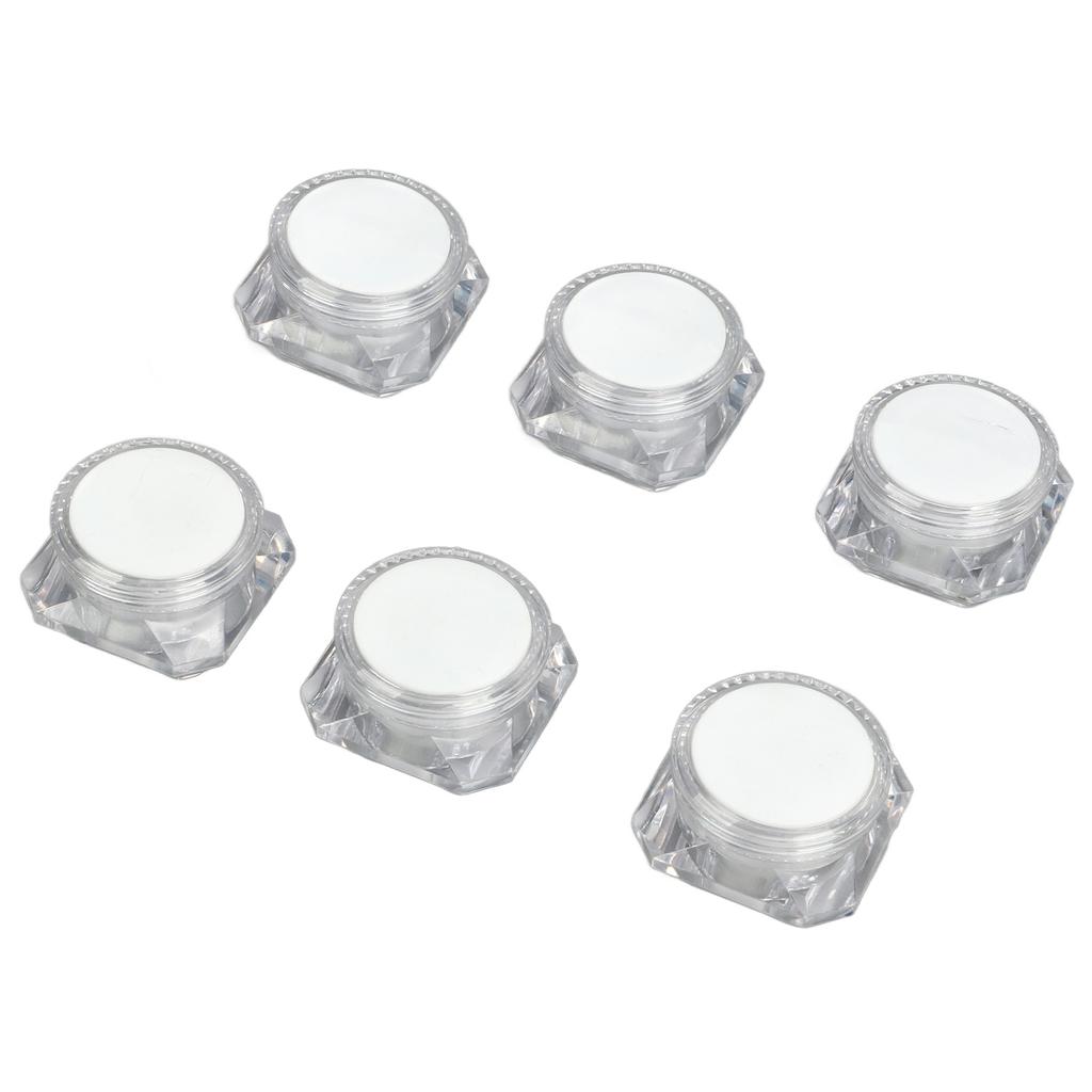 6 Stück Diamantförmige Leere Plastikdosen Tiegel Auslaufsicher Wiederverwendbar Reise Kosmetikbehälter für Camping Wandern