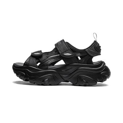 Soft Rebound Shock-Absorbing Wear-Resistant Breathable Thick-Soled Slippers and Sandals Women Footwear Black AGUU002-1