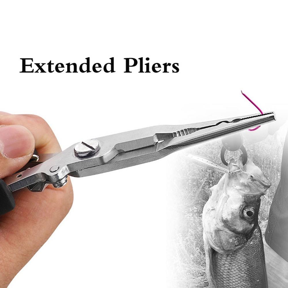 2pcs Fishing Pliers Grip Set Aluminum Alloy Fish Gripper Tools Scissor Line Cutter Hook Remover Split Ring Tackle Saltwater