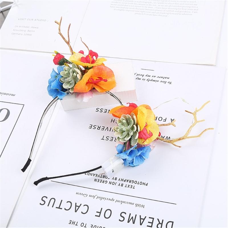Cute Tree Branch Reindeer Antler Hair Hoop Women Photography Makeup Headband for Christmas Party Hair Accessories
