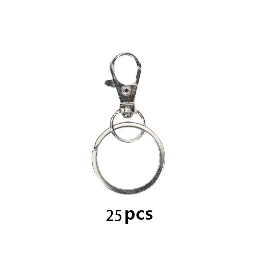 25Pcs Swivel Clasps Set Lanyard Snap Hooks with Key Chain Rings Keychain Clip Hooks for DIY Jewelry Necklace Bracelet Making Handcrafts Supplies