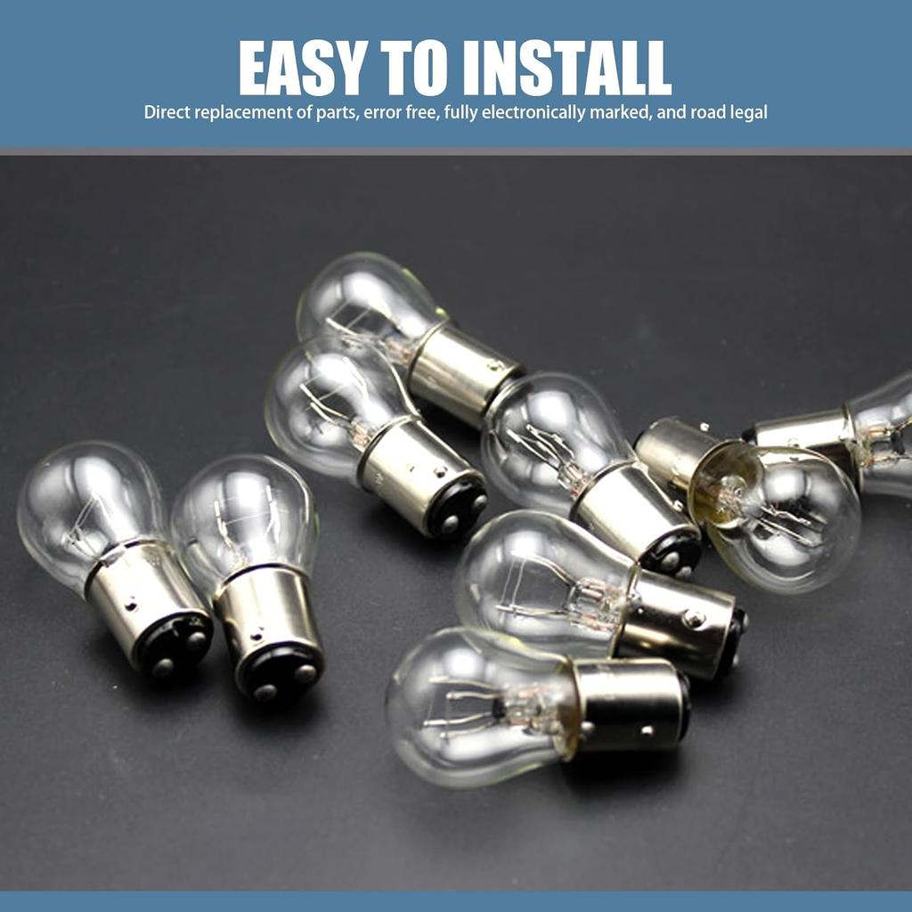 10 PCS Car 1157 P21/5W S25 BAY15D Light Bulb, Double Tail High And Low Brake Light Bulb Turn Signal Light Bulb LongerLife Replacement, Universal