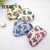 Travel Small Storage Pouch Women Coin Purse, Vintage PU Leather Change Butterfly Cute Bag Kiss Lock Pouch, Pocket-Sized, Mini Purse for Durable Wallet