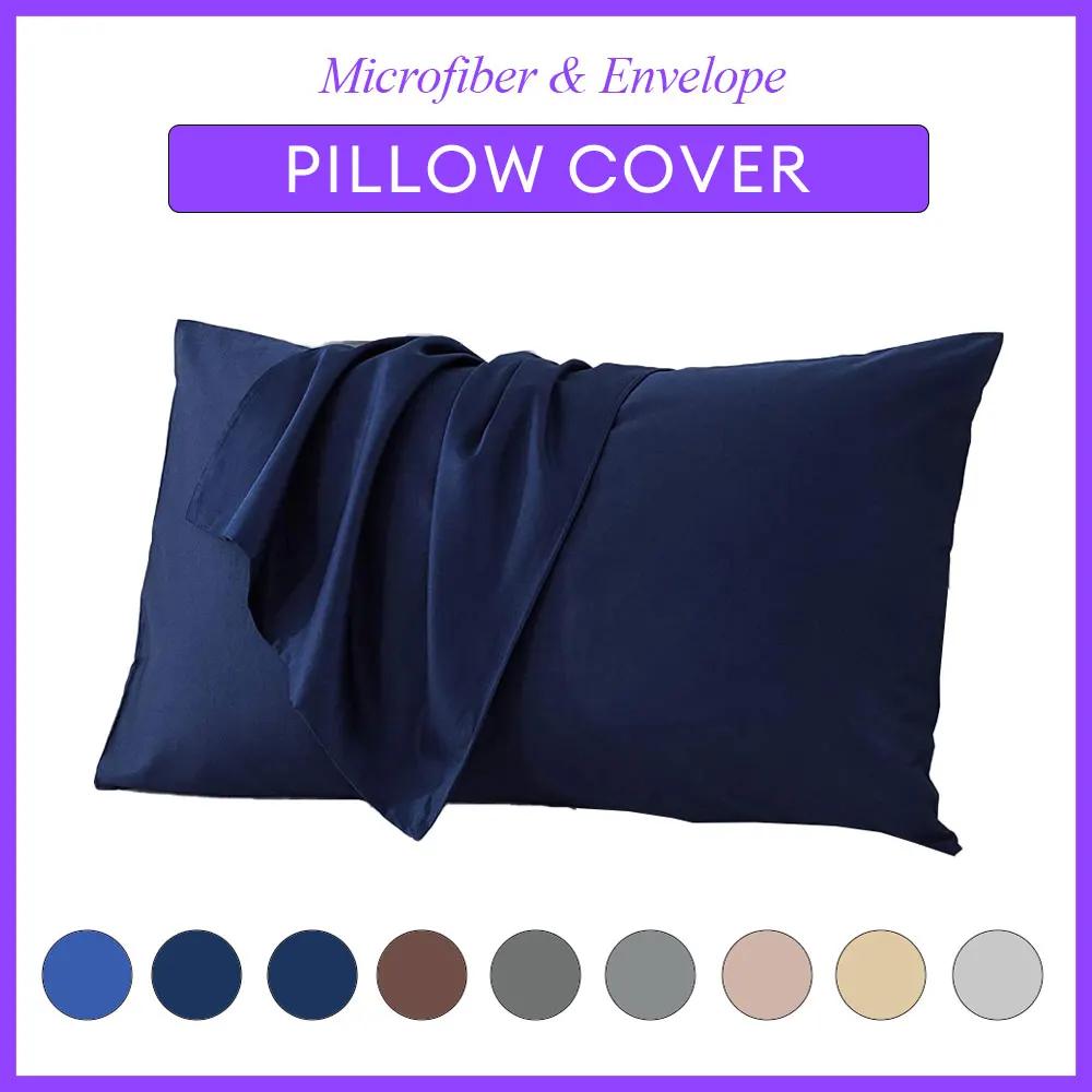 2 Pack Microfiber Pillow Cases Soft Envelope Closure Wrinkle Resistant Washable Pillow Covers