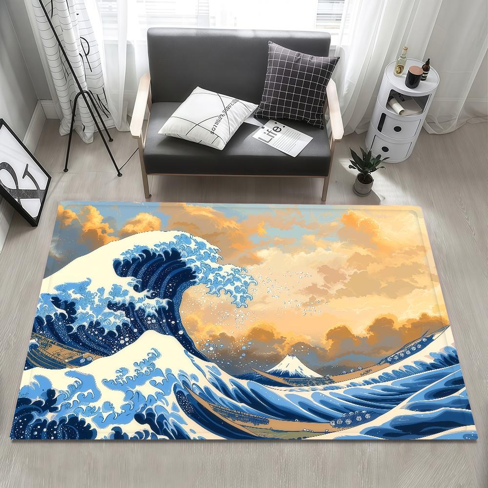 Great Door Mat Bedside Entrance Bath Floor Decoration Corridor Art Wave The Door Mat Carpet Living Kanagawa Room off Balcony
