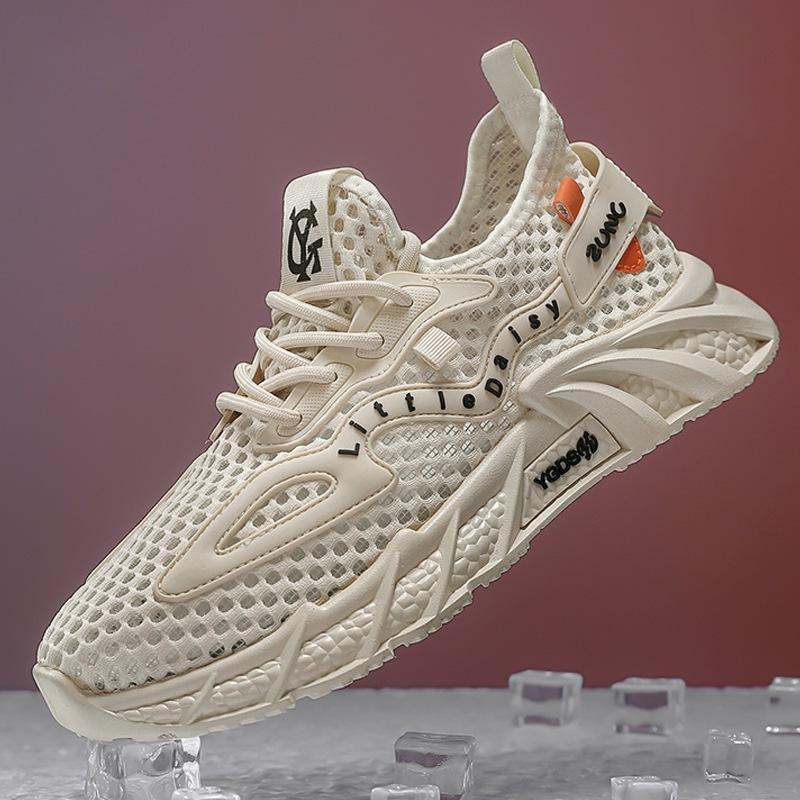 Large net hollow men's shoes summer 2025 new breathable mesh sports trendy shoes men's quick-drying river wading shoes
