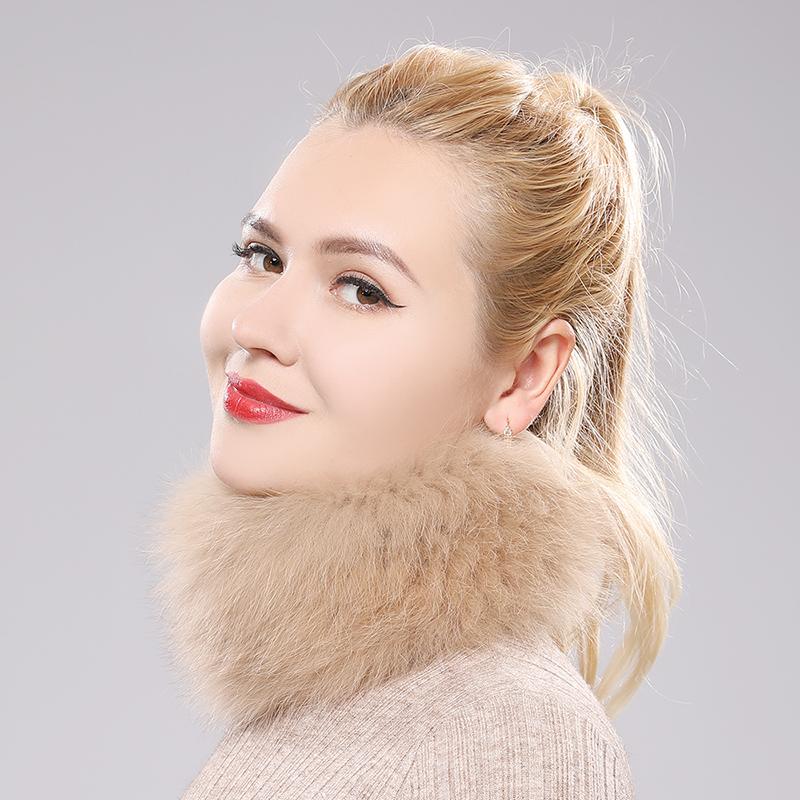 New Lady Real Fox Fur Scarf Women Natural Real Fox Fur Ring Scarves Girl Lovely Good Elastic Knitted Genuine Fox Fur Headband