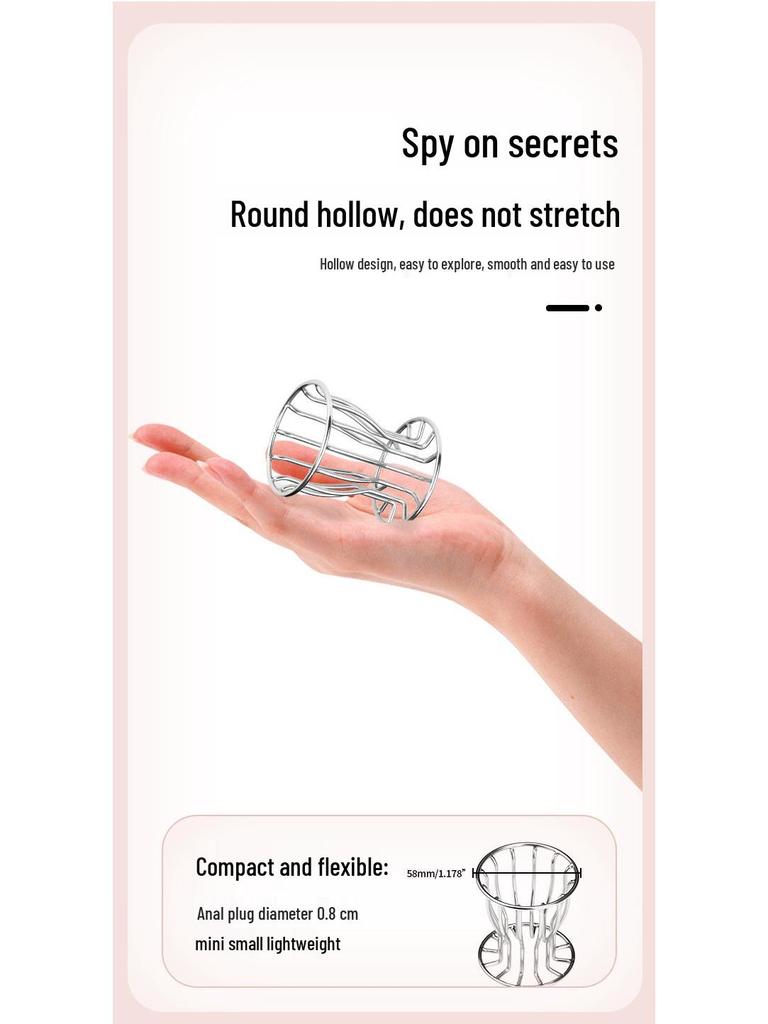 Hollow Stainless Steel Anal Dilator Butt Plug - Unisex Adult Flirting Toy