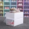 6PCS Shoe Storage Box Large White Thickened Transparent Clamshell Shoe Organizer Case For Home