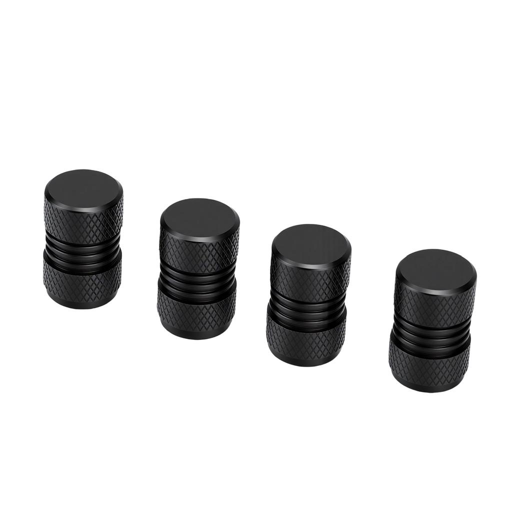 4pcs Tire Valve Stem Aluminum Alloy Black Tire Stem Covers for Cars Mountain Bikes