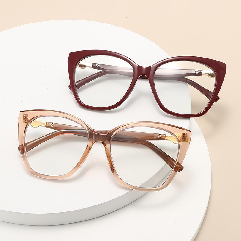 HS2237 Female Unisex Glass Frame Good Quality Fashion with Skeleton Design Aquared Lens Blue Light Blocking for Youth