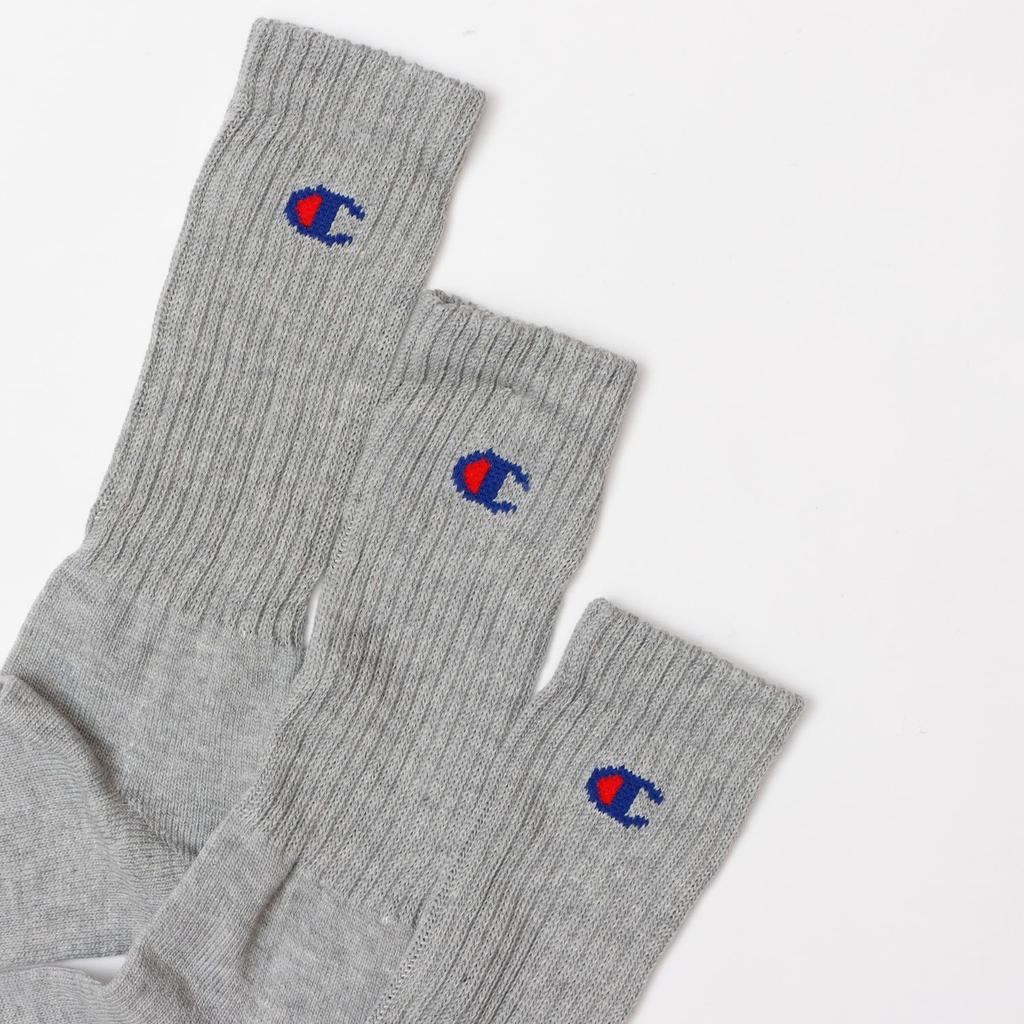 Champion Vysoké ponožky s a Melírované Velikosti cm Pánské (Sada 3 párů) Froté s jednobodovým logem, Celodélkové, Šedé, 25.0-27.0 (CMSCY002)