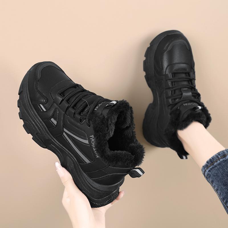 TUINANLE Šilti žieminiai sportbačiai moterims, kasdieniai sportiniai batai, riedlenčių treniruokliai, pliušinis komfortas, sniego batai