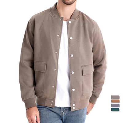Autumn And Winter New Suede European Men'S Stand Up Collar Jacket Casual Baseball Jacket Men'S Jacket