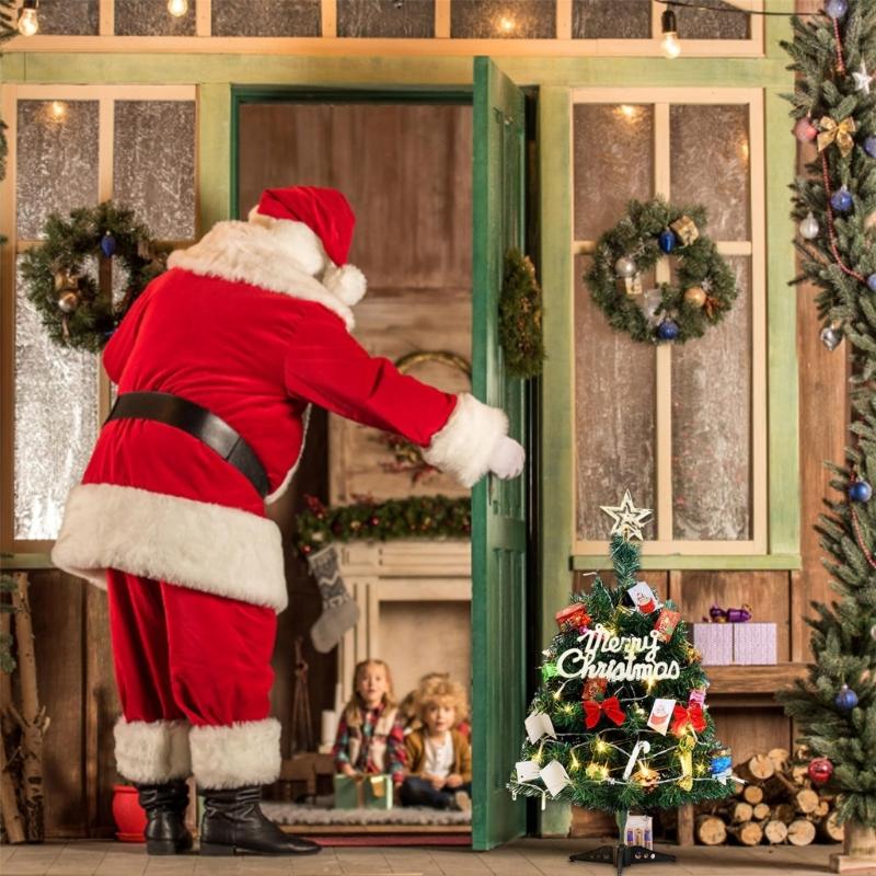 Tabletop Artificial Christmas Tree Set Small Mini Christmas Tree Set with Lights