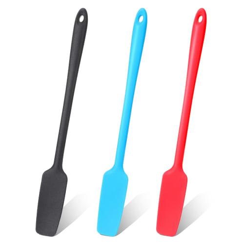 Set of 3 Silicone Jar Spatulas, Rubber Spatulas, Long Handle Jar Spatulas, Small Silicone Spatulas, Thin Spatulas, Nonstick Silicone Scrapers, Kitchen