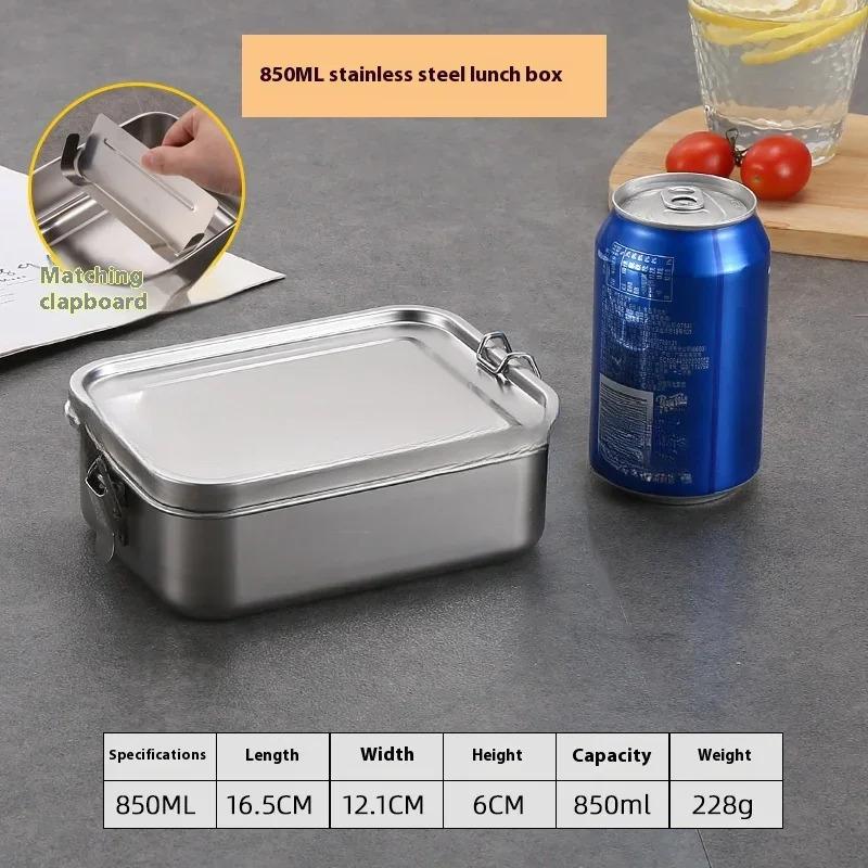 Edelstahl Bento Box Metall Lunchbox Lebensmittelbehälter mit verschließbaren Clips Lunch Snack Boxen für Arbeit, Schule