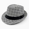 Strohhut Herren Damen Gekräuselt Britischer Jazzhut Vintage Party Strand Sonnenhut Gestreift Vielseitig