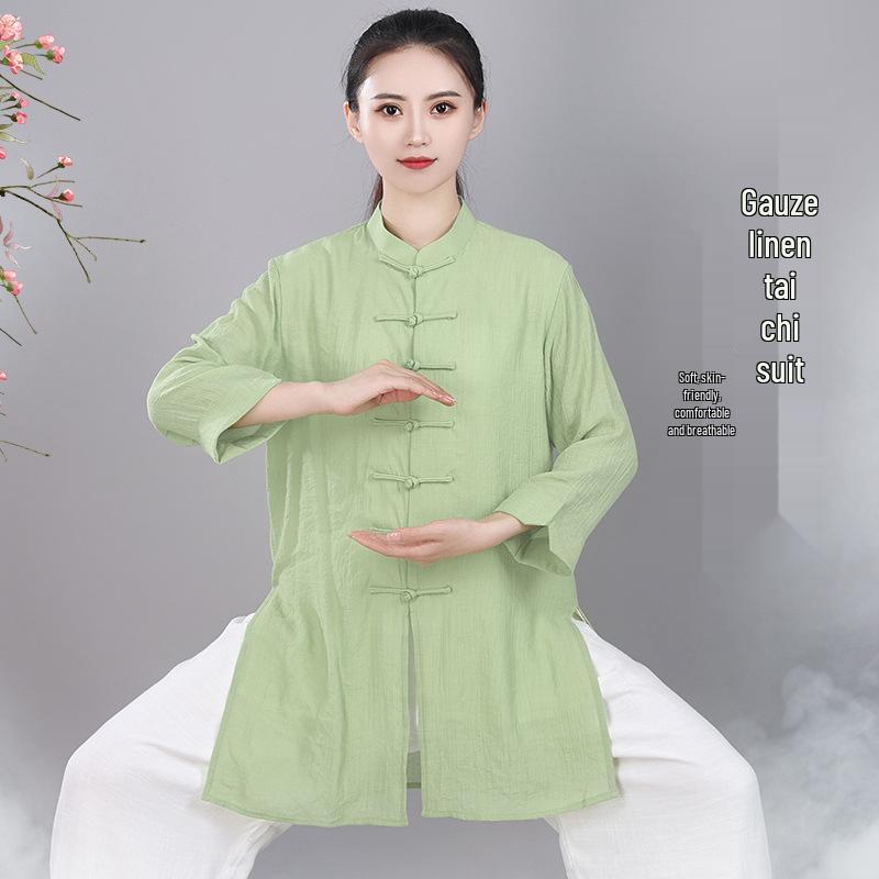 Women's Summer Linen Tai Chi Suit - Chinese Style Martial Arts Practice Uniform