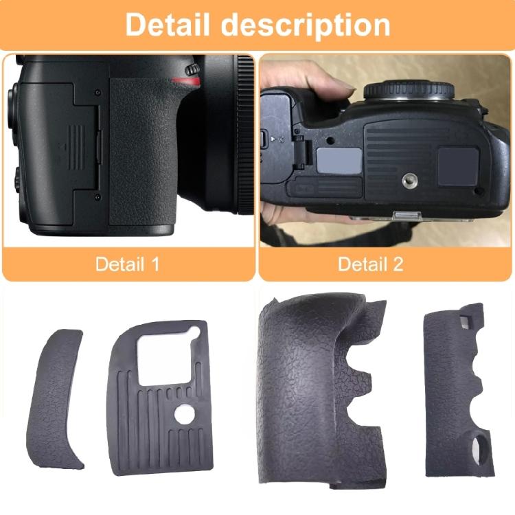 4-in-1 Körper Gummihülle + Klebeband Inklusive Daumengriff Gummiabdeckung Seite Unterseite Hülle Haut für D800 DSLR Kamera