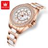 OLEVS 3685 New Quartz Watch for Women Luminous Waterproof Calendar Diamond Bezel Original Fashion Dress Ladies Wristwatch
