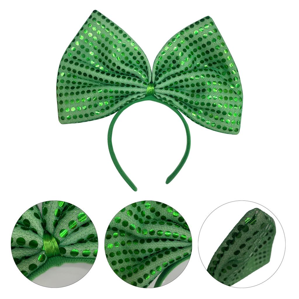 St. Patrick's Festival Feier Stirnband Party Pailletten Grün Schleife Haarreif Kleeblatt Stirnbänder Irische Haaraccessoires