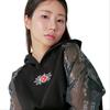 Korean Traditional Flower Embroidery Hunminjeongeum Jeogori Crop Hoodie – Black