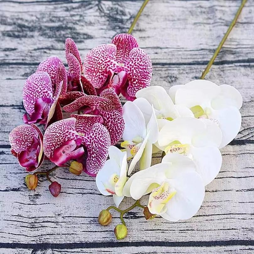 3D Artificial Flowers Plastic Butterfly Orchid Home Vases Table Decor Wedding Outdoor Garden Bride Bouquets DIY Wreaths Gift Box