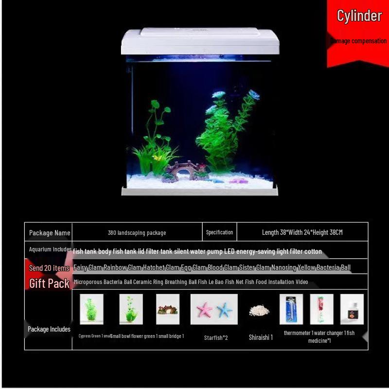 Clear Right Angle Desktop Aquarium for Living Rooms, Balconies, and Offices