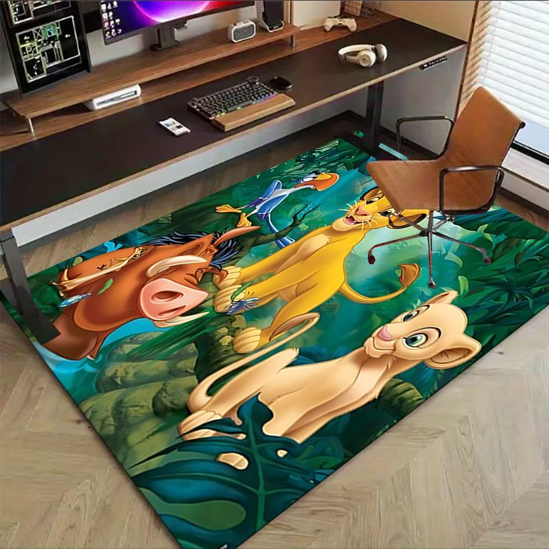 Lion Adventure Carpet For Playroom Bedroom Living Room Sofa Home Decorkids Game Area Rug Nonslip Floor Mat