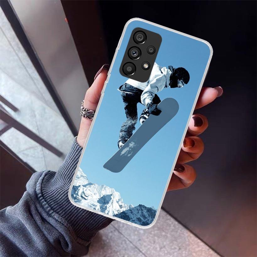 Adventure Snowboarding Extreme Phone Case For Samsung Galaxy A12 A52S A42 A32 A22 A51 A50 Note 20 Ultra 10 S10 Plus A71 A70 A31