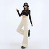 White High-Waisted Micro-Flare Women’s Jeans - Slimming & Loose Fit, Bell Bottom, Wide-Leg for Autumn/Winter 2024
