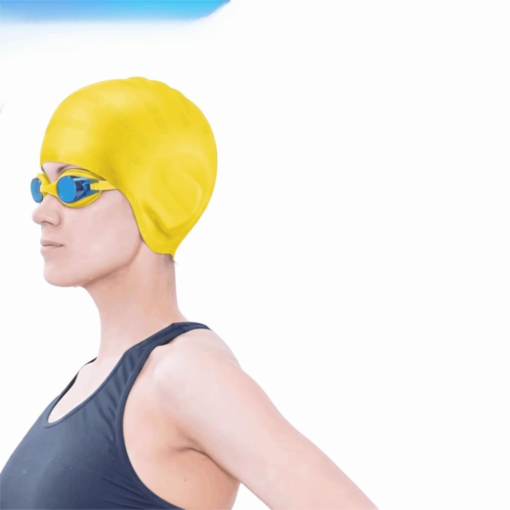 Ear Protection Silicone Swim Cap Ear Pockets Swim Hat Protect Long Hair Swimming Cap Boys