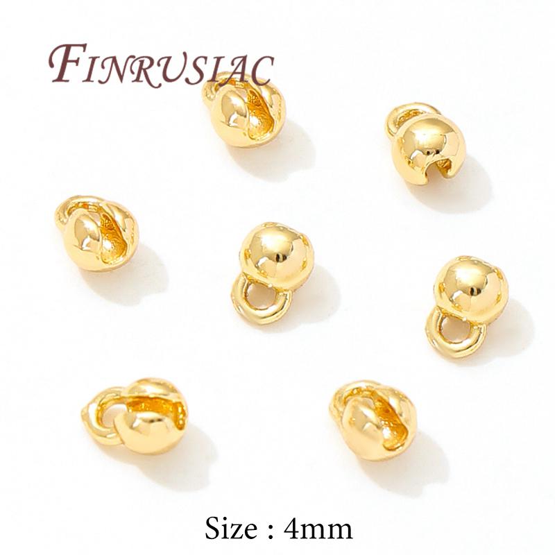 Лампы Для Бижутерии Позолоченные 18K Наконечники Для Бижутерии Обжимные Бусины Чехлы Фурнитура DIY Аксессуары для Браслетов 10 pieces