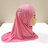 Lace Rhinestone Decor Kids Hijab Breathable Headscarf Charming Head Wrap  Casual