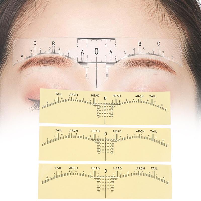 10 Pcs Disposable Eyebrow Ruler Microblading Semi Permanent Eyebrow Tattoo Position Ruler Guide Makeup Stencil Measure Tools