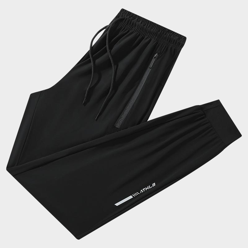 Men's Thin Summer Men's Elastic Sports Casual Pants, Quick Drying Silk Skating Straight Leg Oversized Pants for Men