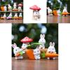 Mignon Carotte Champignon Dessin Animé Lapin Mini Modèle Décoration de Bureau Ensemble d'Ornements Pour Enfants et Collectionneurs