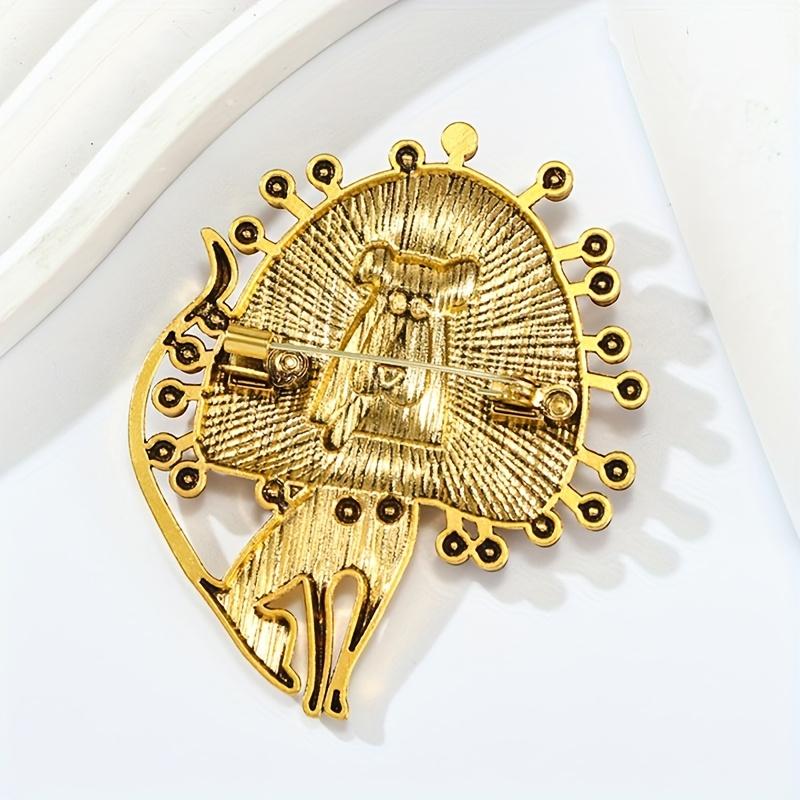 1pc Vintage Lion Brooch - Elegant Retro Jewelry with Golden Mane & Expressive Eyes, Statement Piece for Parties, Everyday or Special Occasions - Anima