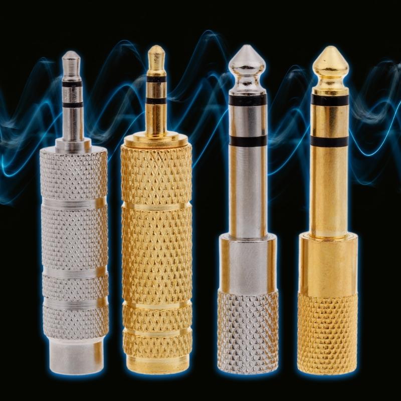 4pack Quality 6.35mm (1/4)inch Male To 3.5mm(1/8)inch Female Adapter 3.5mm Male To 6.35mm Female Plug Headphone Adapter