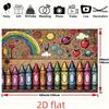 2D Colorful Crayon Doodle Backdrop for Art Class or Kids Birthday Photo Booth Background