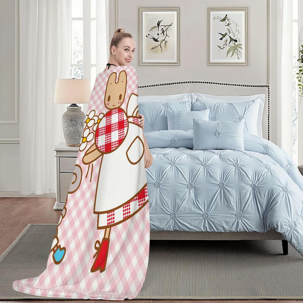 Cartoon M-Marron C-Cream Cute Blanket Plush Nap Sofa Rug for S-Sanrio Living Room Office Bedroom Birthday Home Travel Kid Gifts