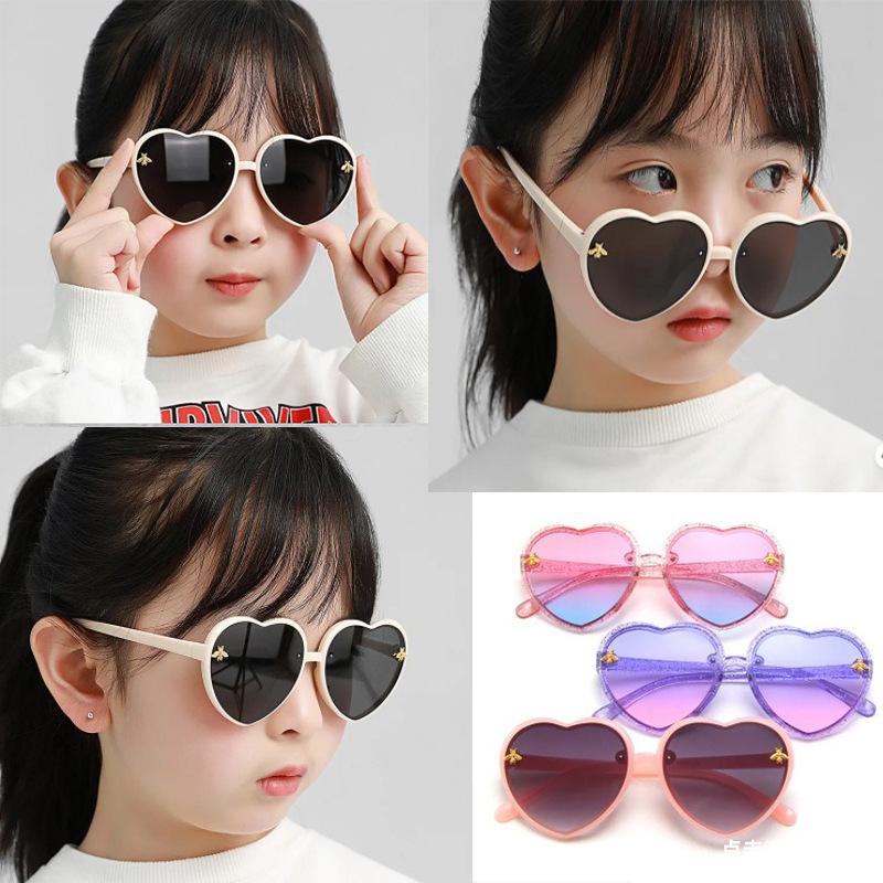 Heart-shaped Sunglasses For Children, Cute And Sun-protective.