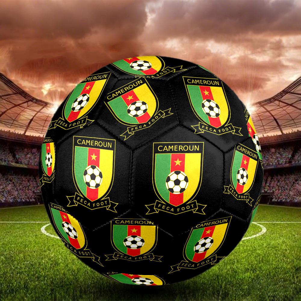 Cameroonian Football Federation Indoor Soccer Ball Size 5 Colorful All Ages Machine Stitched PVC Competition Ready Durable High-Bounce