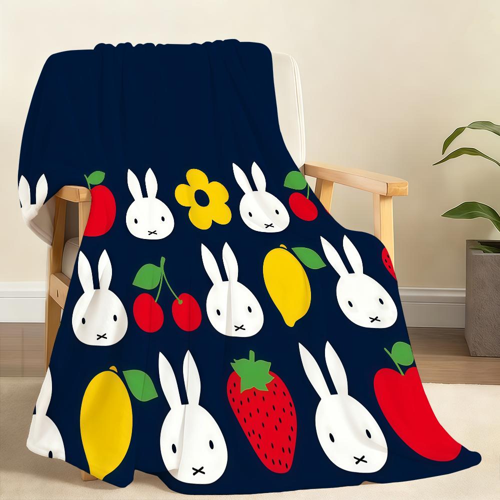 Cartoon Cute M-Miffy Blanket Soft Throw Blanket for Home Bedroom Bed Sofa Picnic Travel Office Rest Cover Blanket Gift