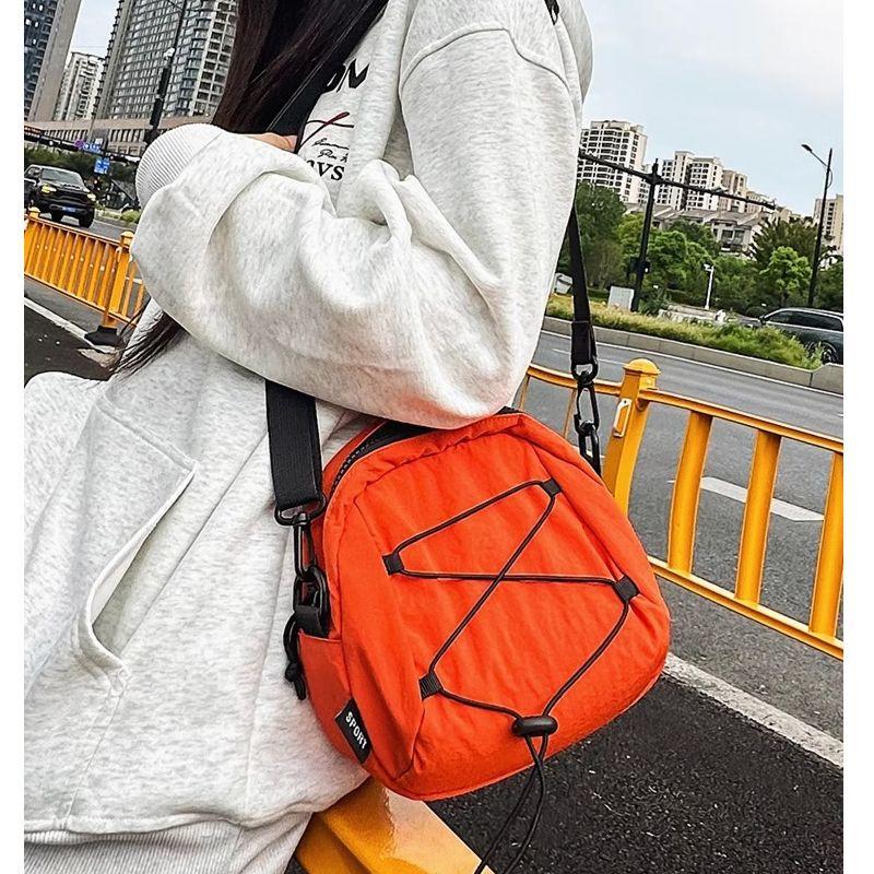 Crossbody bag women's contrasting color small bag ins trendy brand men's cross rope knot shell bag commuting versatile lightweight shoulder bag