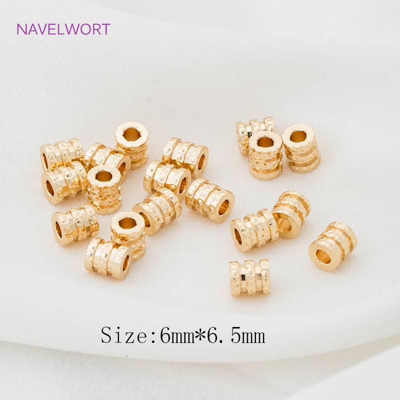 18K Gold Plated Brass Big Hole Cubic Zirconia Crystal Spacer Beads Fittings DIY Bracelet Necklace Jewellery Making Crafts