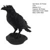 Dark Style Crow Statue 3D Printed Statue, Gothic Academia Bird Sculpture, Matte Black Raven Detailed Sculpture Figurine, Stable Rock Base for