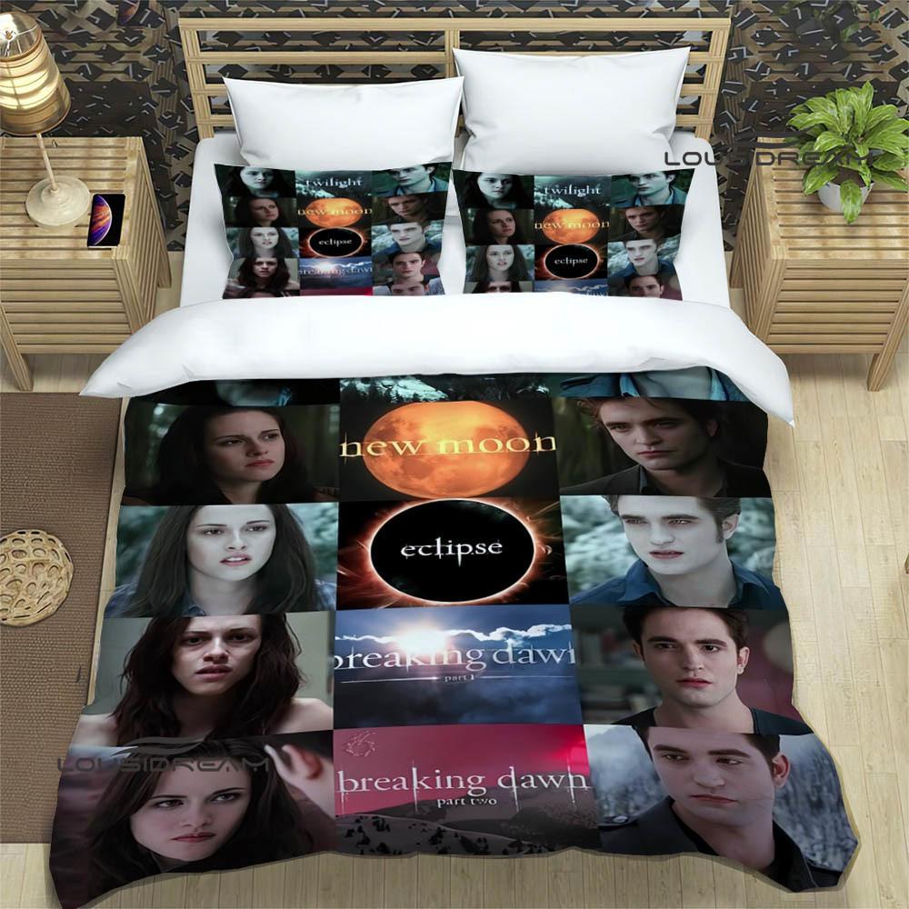 Die Twilight Saga bedruckte Bettwäsche-Sets exquisites Bettwaren-Set Bettbezug Steppbett-Set Bettwäsche-Set Luxuriöses Geburtstagsgeschenk