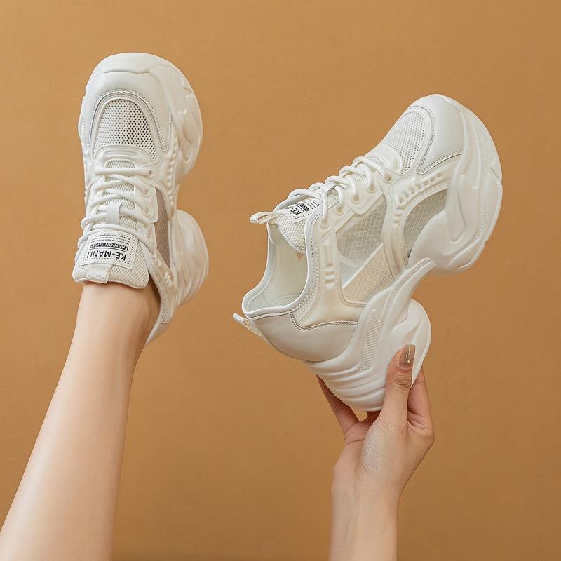 Trendy summer women's shoes new thick-soled muffin heel height-increasing casual net shoes